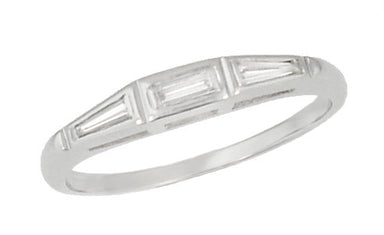 Ladies Early 1900s Vintage 3 Stone Diamond Band in Platinum and 14K Yellow  Gold