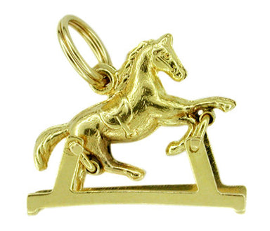 Rocking Horse Moveable Charm in 14 Karat Gold