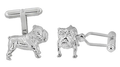 English Bulldog Cufflinks in Sterling Silver - alternate view