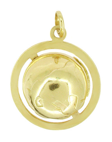 Spinning Globe Charm in 18 Karat Gold