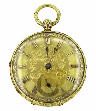 S.I. Tobias & Co., Liverpool Keywind Pocket Watch in 18 Karat Tri Color ...