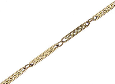 Antique Gold Filled Filigree Pocket Watch Chain - alternate view