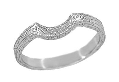 Art deco deals platinum wedding band