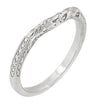 Matching wr356w14 wedding band for Art Deco Engraved Filigree Diamond Low Profile Engagement Ring in White Gold - 14K or 18K