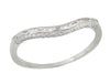 Matching wr419w2 wedding band for Regal Emerald Crown Engagement Ring in 14 Karat White Gold